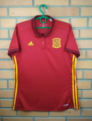 Spain Women Jersey Large 2016 Home Shirt B48982 Soccer Football Adidas