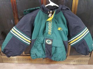 Vintage 90s Starter Pro Line Nfl Green Bay Packers Pullover Jacket Youth Small