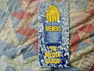 1976 Milwaukee Brewers Media Guide Yearbook Press Book Program Baseball Ad