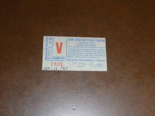 1969 York Mets World Champs Ticket Stub Vs Cardinals
