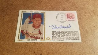 1981 Stan Musial Hit Record Cover Signed Signature
