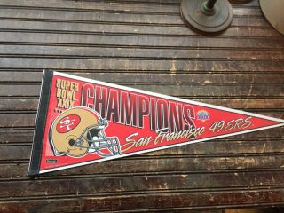 Vintage San Francisco 49ers Bowl Xxix Champions Full Size 30 " Pennant