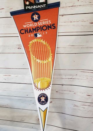 Mlb Houston Astros 2017 World Series Champions Trophy Logo Baseball Pennant