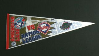 1993 World Series Toronto Blue Jays Vs Philadelphia Phillies Trench Pennant 30 "