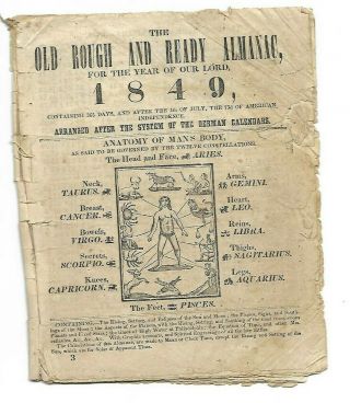 The Old Rough And Ready 1849 Almanac 1847 Mexican American War