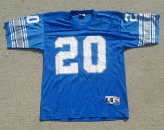 Vintage Barry Sanders 20 Detroit Lions Football Jersey Starter 1995 Size 46/M 2