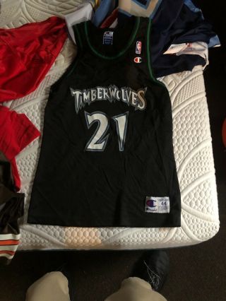 Champion Minnesota Timberwolves Kevin Garnett Jersey Black Size L 44 12010