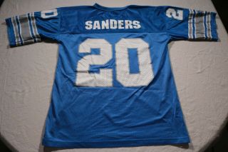 Vintage 90s Detroit Lions Barry Sanders Jersey Starter Size 48 L Blue Football