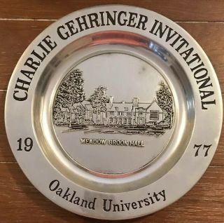 1977 Charlie Gehringer Invitational Golf Plate Oakland University Detroit Tigers