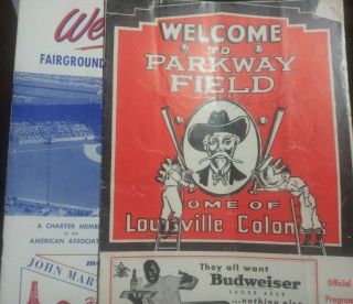 2 Louisville Colonels Minor League Baseball Programs Score Cards,  1950s