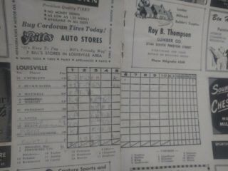 2 Louisville Colonels Minor League Baseball programs score cards,  1950s 2