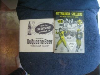 1957 Pittsburgh Steelers Football Media Guide Ex/mt With Mailer
