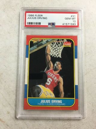 1986 - 97 Fleer Basketball 31 Julius Erving Card Psa 10 76ers