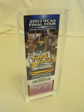 2003 Ncaa Final Four Ticket Stub Basketball In Case Marquette Warriors Slabbed