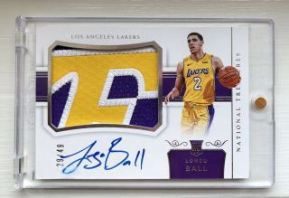 2017 - 2018 National Treasures Lonzo Ball Rookie Auto Patch 29/49
