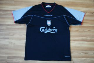 Size Medium Liverpool England 2002/2003 Away Football Soccer Shirt Jersey Black