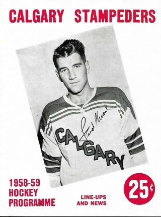 1958 - 59 Whl Hockey Programme,  Edmonton Flyers At Calgary Stampeders,  Oct 11