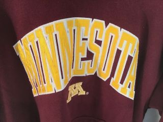 J America Minnesota Gophers Hoody Sweatshirt Sz L Large Sewn University