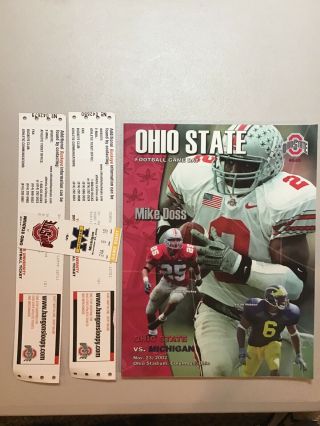 2002 Ohio State Michigan Football Program & Ticket Stub Ohio Stadium
