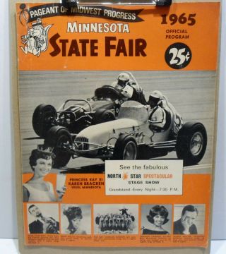 1965 Minnesota State Fair Auto Racing Program Imca Stock Sprint Midget Race Cars