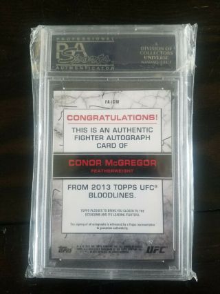 Conor McGregor 2013 Topps UFC Bloodlines Autograph - 1st Auto Rookie Card 2