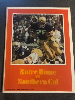 1973 Notre Dame Vs.  Southern Cal Football Program