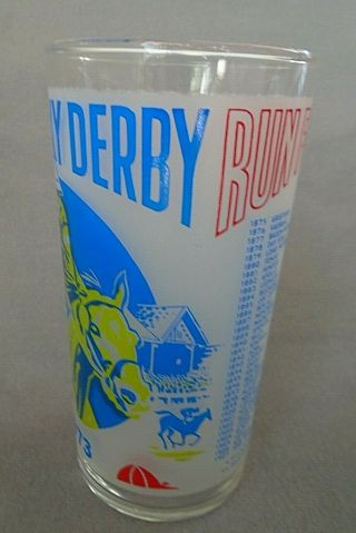 Vintage 1973 Kentucky Derby Drinking Souvenir Glass Run For The Roses 3