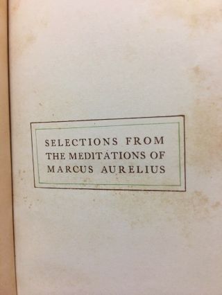 THE MEDITATIONS OF MARCUS - AURELIUS,  SMALL (5”x3”) LEATHER HARDCOPY N.  Y.  1910 3