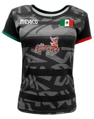 Women Jersey Mexico Camaroneros De Nayarit 100 Polyester Black/grey