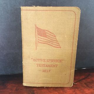 Active Service Testament Wwi Pocket Bible 1917 Naval,  Military Testament