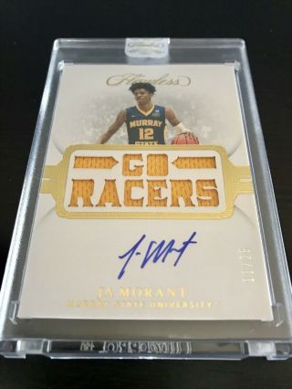 11/25 Ja Morant 2019 - 20 Flawless Team Name Patch Autograph Auto Murray State Rpa