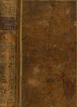 Jean - Baptiste - Louis Gresset / Oeuvres De M Gresset Tome Premier Only 1765