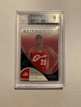 2003 - 04 Sp Game Basketball Lebron James Rookie Card /999 Bgs 9 Goat