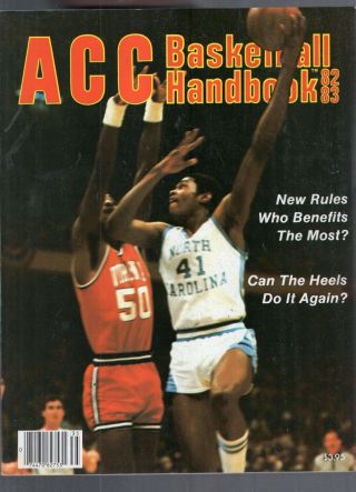 1982 - 83 Acc Basketball Handbook Yearbook - Ralph Sampson - Virginia - Sam Perkins - Unc