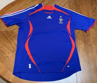 Men’s Adidas 2006 World Cup France National Fff Soccer Football Jersey Large