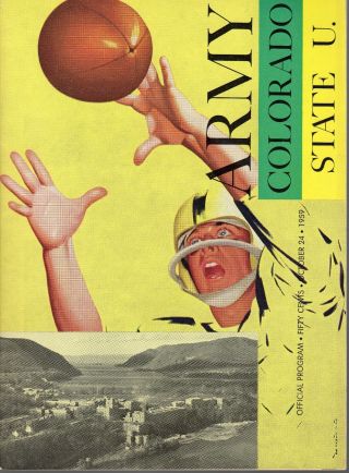 1959 (oct.  24) College Football Program,  Army Cadets Vs.  Colorado State Rams Vg