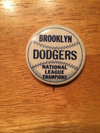 Vintage Brooklyn Dodgers National League Champions Pin Button