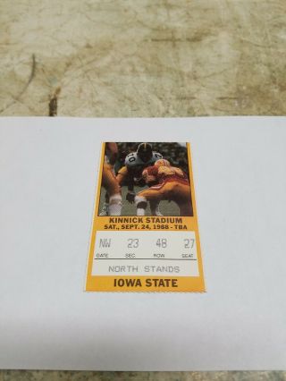 Iowa Hawkeyes Iowa State Cyclones 1988 Football Game Ticket Stub Cy Hawk Trophy