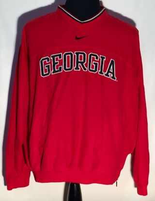 University Of Georgia Bulldogs Uga Ncaa College Nike Team Xl Red Pullover Jacket