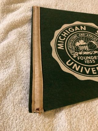 Vintage 70’s/80’s Michigan State University Pennant Flag Full Size Football 2