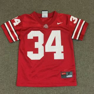 Nike Ohio State Buckeyes Football Jersey 34 Red Toddler 2t Wells Hyde
