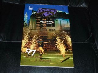1997 York Cityhawks 1st Year Arena Football League Media Guide Nr