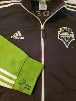 Adidas Seattle Sounders Fc Mens Soccer Jacket Zip - Up Sweatshirt Xl