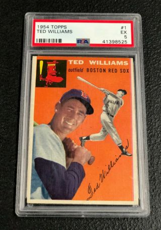 Boston Red Sox Ted Williams 1954 Topps 1 Psa 5 Ex