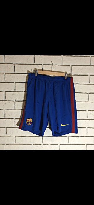 Nike Dri Fit Fcb Fc Barcelona Barca Futbol Soccer Home Shorts Blue Mens Sz Xl
