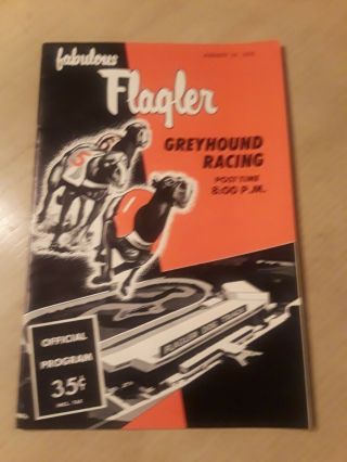 Greyhound Racing Program Flagler Miami August 19,  1970