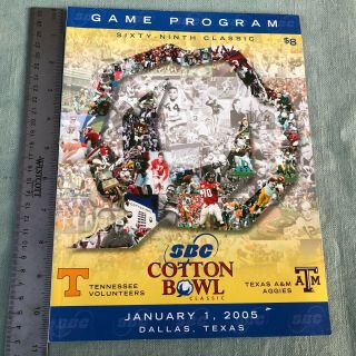 2005 69th Sbc Cotton Bowl Game Program Texas A&m Aggies Tennessee Vols Dallas Tx