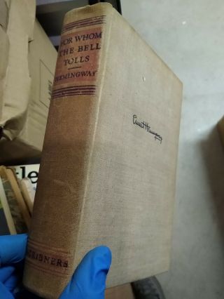 Vintage 1940 1st Ed " For Whom The Bell Tolls " By Ernest Hemingway Scribner 
