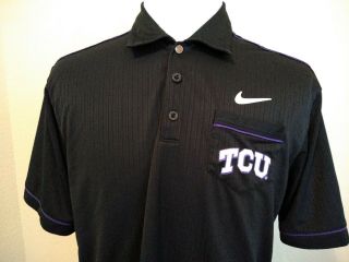 Texas Christian University Tcu Horned Frogs Nike Mens Polo Shirt Large Black