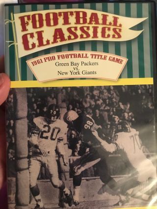 Football Classics Dvd 1961 Pro Football Green Bay Packers Vs York Giants